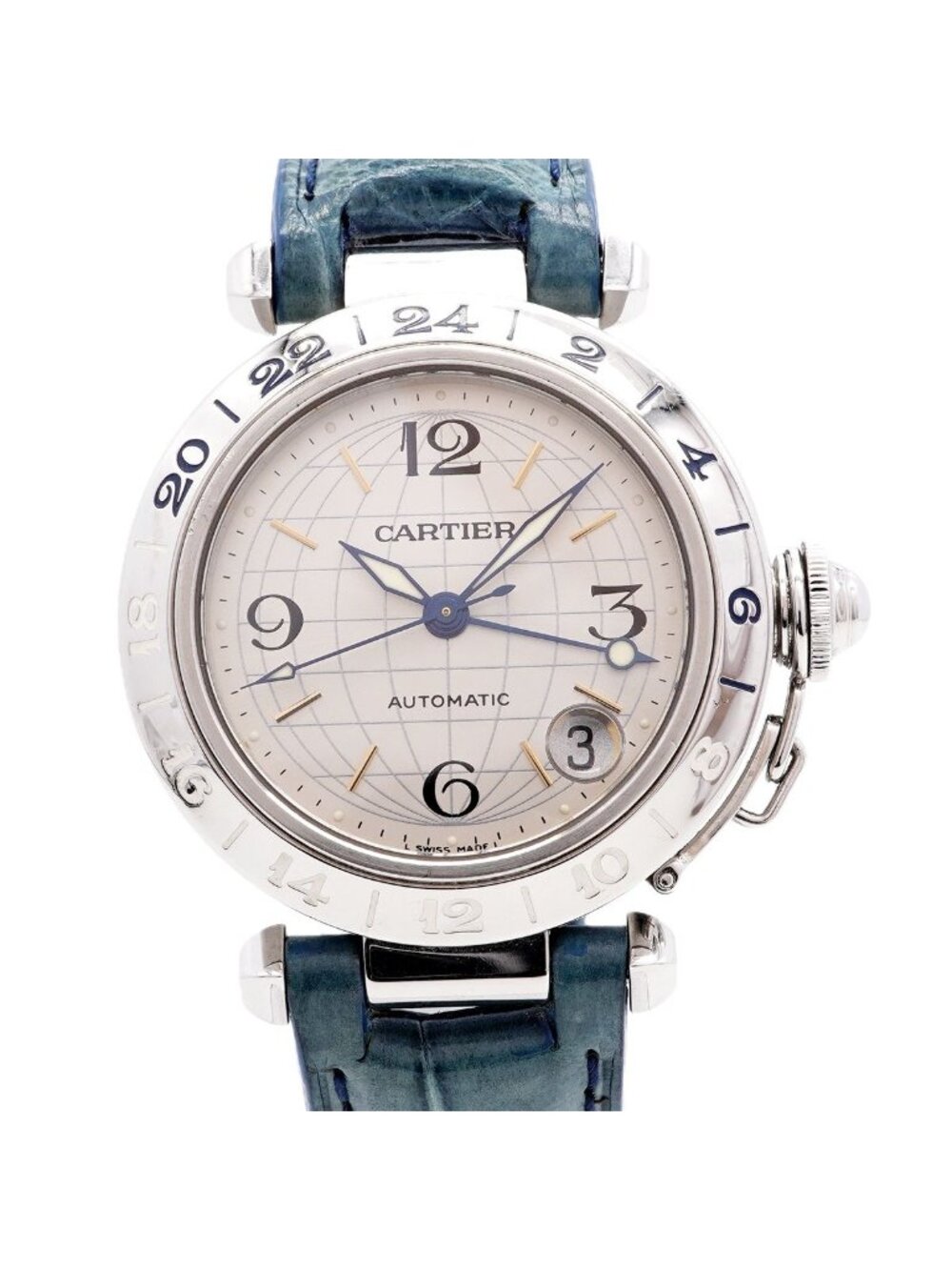 Cartier Pasha C Meridian GMT Silver Dial Watch